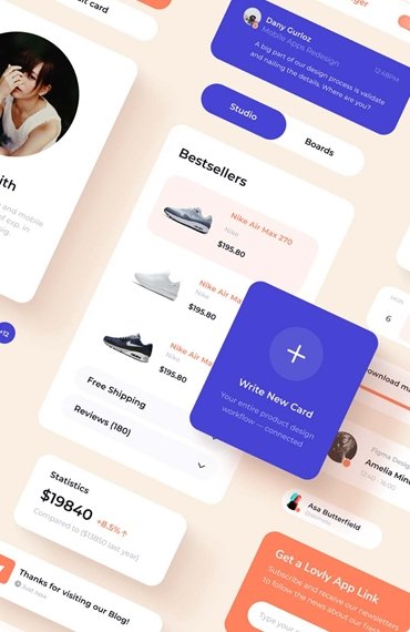 عناصر UI برنامه